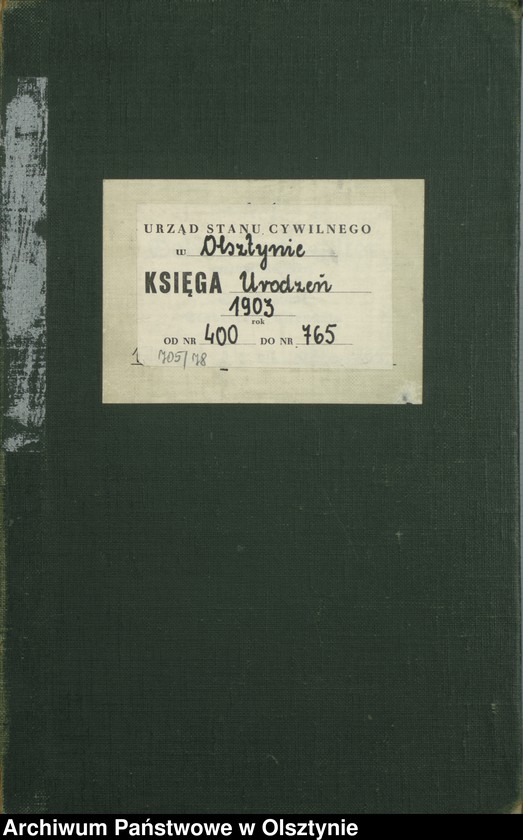 image.from.unit.number "Geburts-Haupt-Register Tom II,Nr 400 - 765"