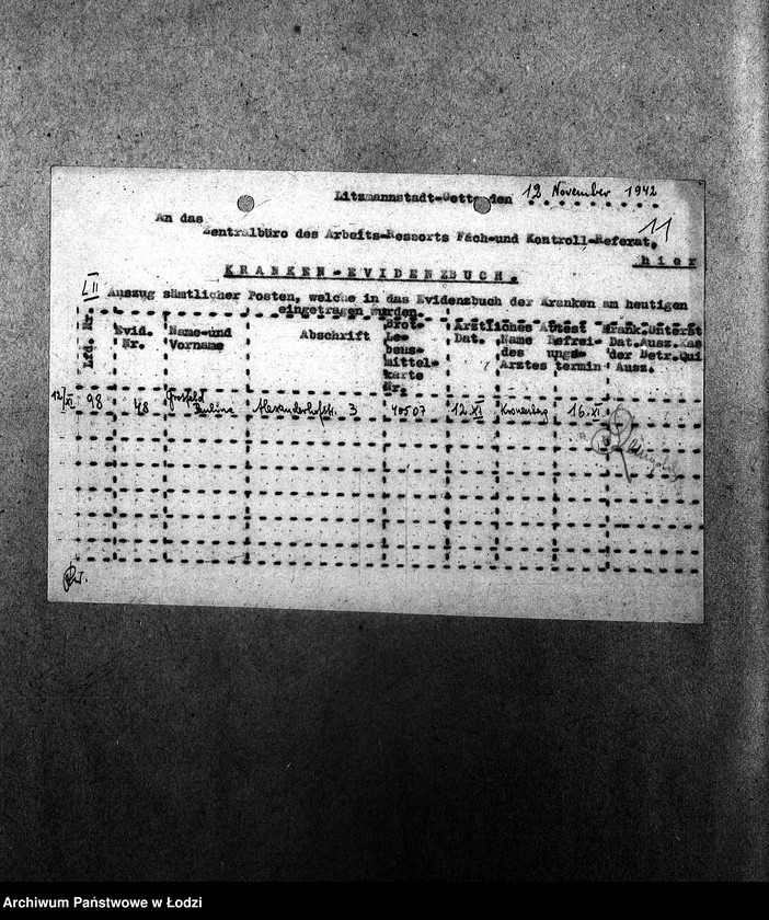 Obraz 14 z jednostki "[Wyciągi z książki ewidencyjnej chorych]"