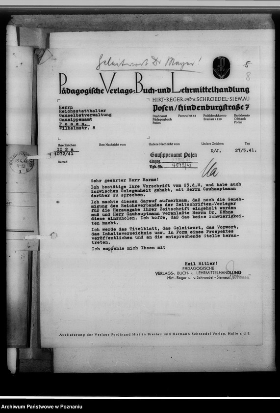 Obraz 14 z jednostki "Veröffentlichungen. Zeitschrift für Ostdeutsche Sippenforschung [przedmowa wydawcy do pierwszego zeszytu czasopisma]"