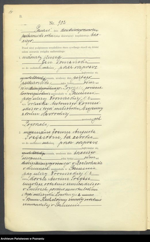 Obraz 16 z jednostki "Księga miejscowa małżeństw tom IV [Rejestr główny małżeństw]"
