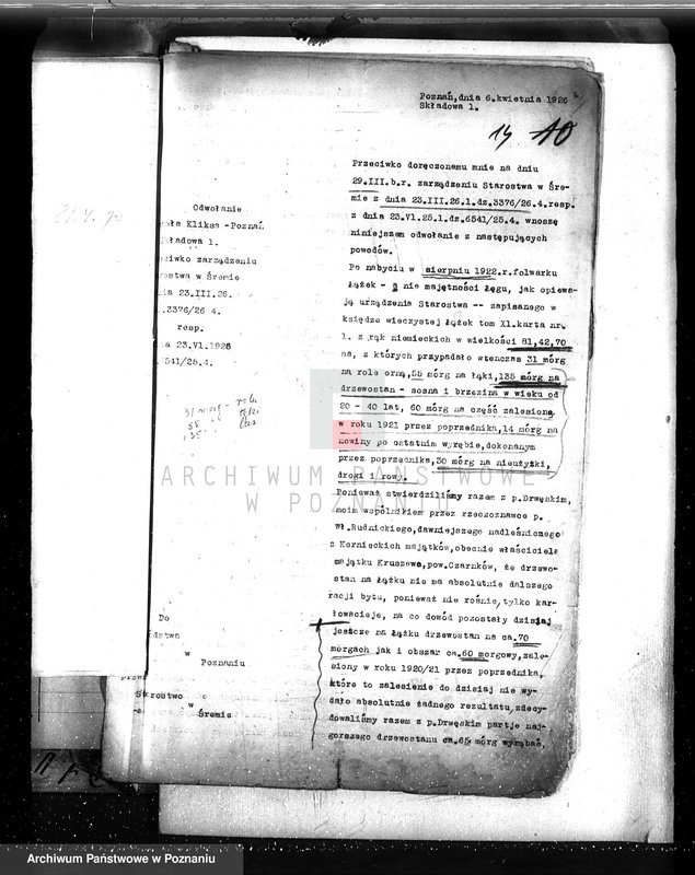 image.from.unit.number "Nadzór nad gospodarką w lasach majętności Łążek powiat śremski"