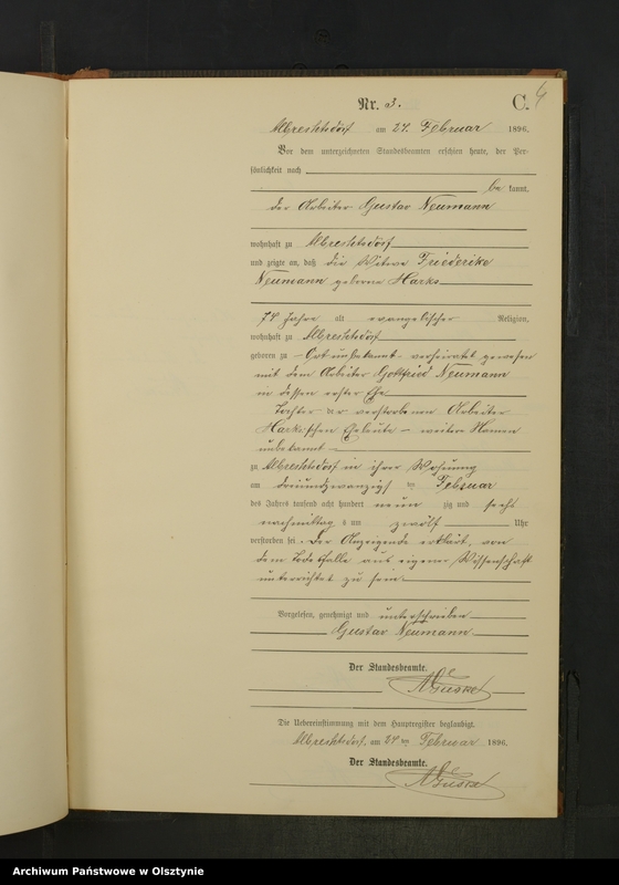 image.from.unit.number "Sterbe-Neben-Register Nr 1 - 23"