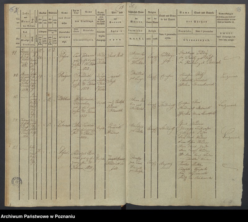 Obraz 11 z jednostki "[Akta urodzeń i chrztów, zgonów i pogrzebów, zapowiedzi i ślubów]"