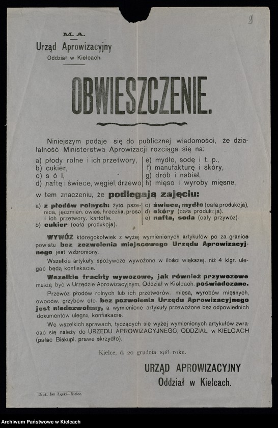Obraz 10 z kolekcji "Palkaty, odezwy, obwieszczenia111"