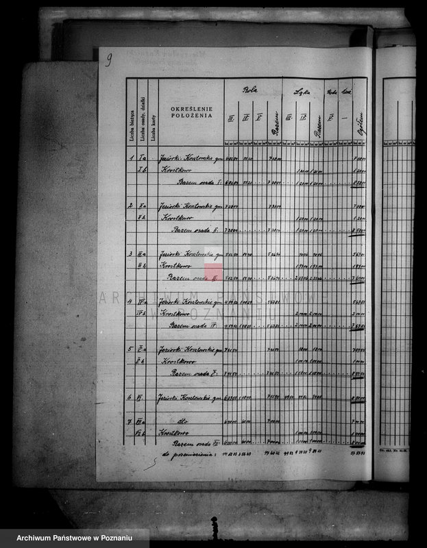 Obraz 14 z jednostki "Tymczasowy rejestr pomiarowy, operat parcelacyjny i szacunkowy majątku Jeziorki Kosztowskie powiatu wyrzyskiego"