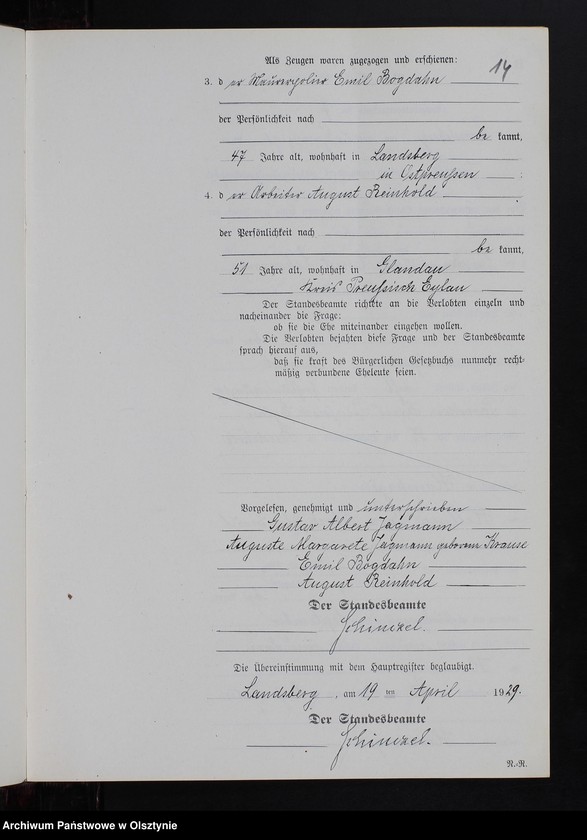 image.from.unit.number "Heiraths-Neben-Register Nr 1 - 18 [ Księga małżeństw - wtóropis ]"