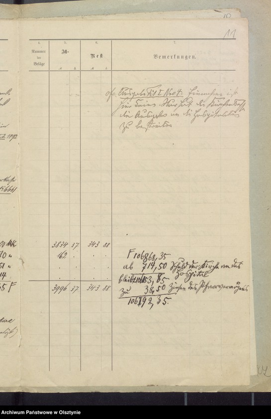 image.from.unit.number "Rechnung über Einnahme und Ausgabe der Kirchenkasse zu Widminnen"