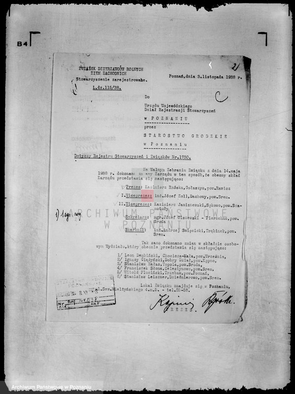 Obraz 6 z jednostki "/Związek Dzierżawców Rolnych Ziemi Zachodnich/ w Poznaniu"