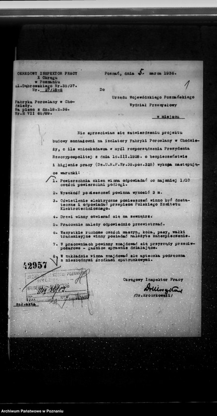 Obraz 5 z jednostki "Zatwierdzenie Zakładu Przemysłowego Fabryka Porcelany i Wyrobów Ceramicznych Spółka Akcyjna w Chodzieży pow. chodzieski"