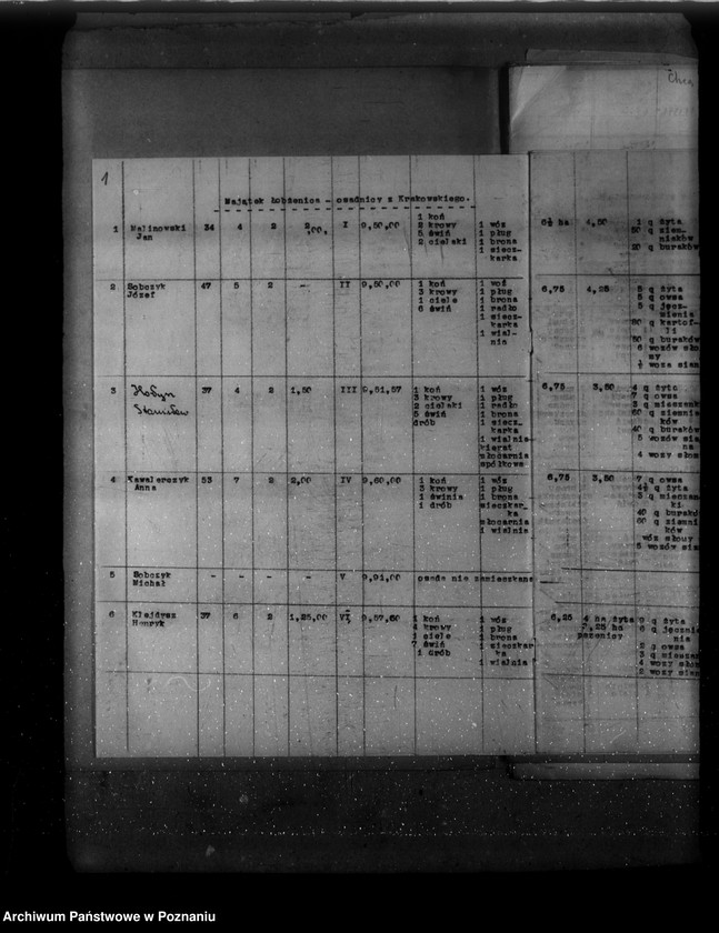 Obraz 5 z jednostki "Wykaz osadników z wyszczególnionym stanem ich zagospodarowania w majątkach Wyrza, Wysoka Mała, Jeziorki Kosztowskie, Stare i Łobżenica powiat wyrzyski"
