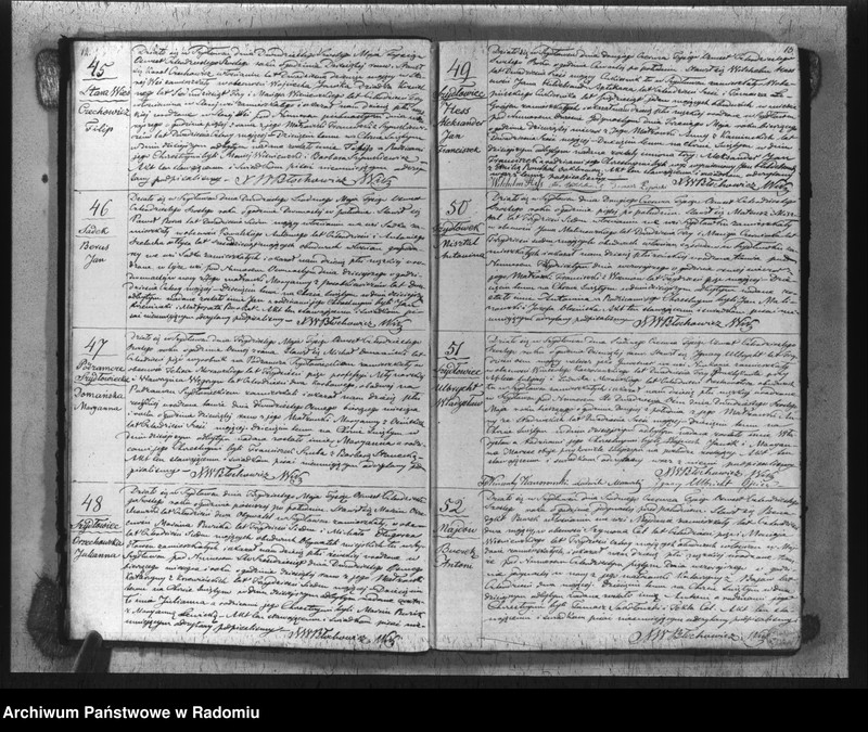 image.from.unit.number "Księga aktów cywilno religijnych urodzonych, zaślubionych i zmarłych kościoła parafialnego szydłowieckiego na rok 1846"