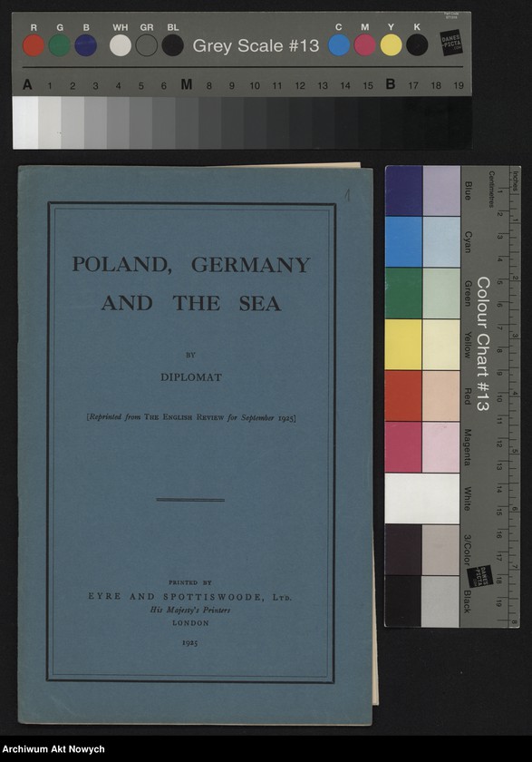 image.from.unit.number ""Poland, Germany and the Sea" by Diplomat, London 1925; Odbitka z "The English Review", Sep. 1925, 2 mapy"