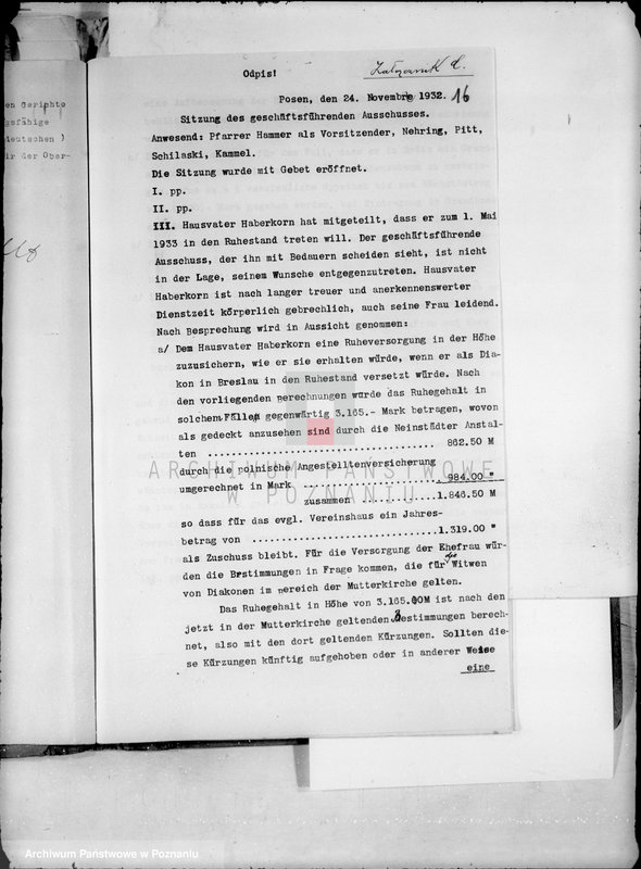 Obraz 20 z jednostki "Evangelisches Vereinhaus,,Herberge zur Heimat" w likwidacji, Obrót w Banku Gospodarstwa Krajowego"