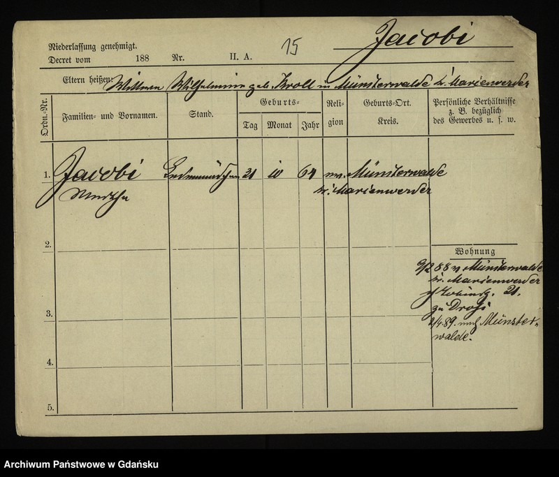 image.from.unit.number "Karty meldunkowe: Jacobi Karl - Jacoby"