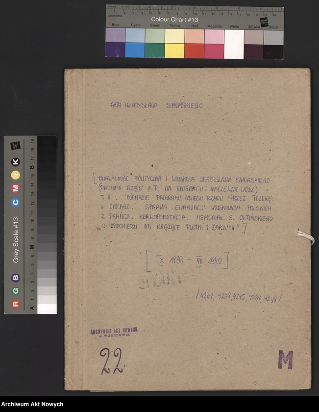 image.from.unit.number "Działalność polityczna i wojskowa Władysława Sikorskiego jako premiera Rządu RP na emigracji i Naczelnego Wodza. T. II. Poparcie programu nowego rządu przez Polonię z Chicago. Sprawa ewakuacji wojskowych polskich z Francji. Korespondencja. Memoriał S. Ołpińskiego: "W odpowiedzi na krążące plotki i zarzuty"."