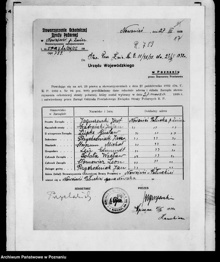 Obraz 19 z jednostki "/Stowarzyszenie ochotniczej straży pożarnej powiatu żnińskiego/ litery od N-Z"