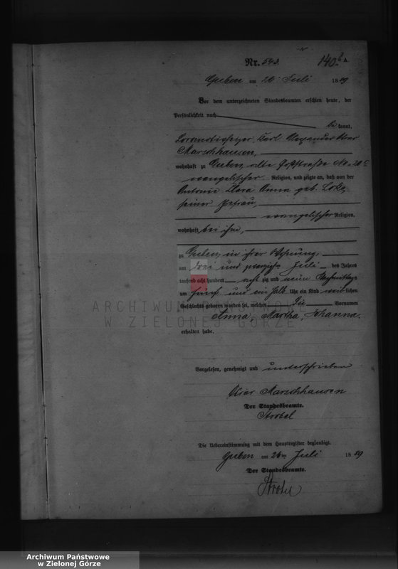 Obraz z jednostki "Geburts-Neben-Register, Band II von No 543 bis No 998"