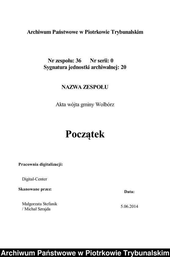 image.from.unit.number "Księga ludności stałej wsi Wola Moszczenicka, Moszczenica, Baby, Białkowice, Kosów"