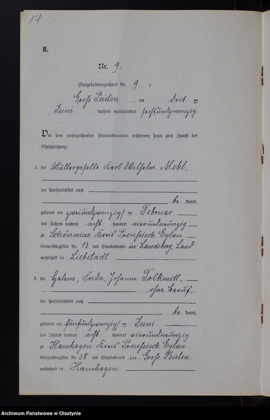 image.from.unit.number "Heiraths-Neben-Register Nr 1 - 15 [ Księga małżeństw - wtóropis ]"