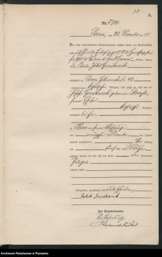 Obraz 14 z jednostki "Księga miejscowa urodzeń"