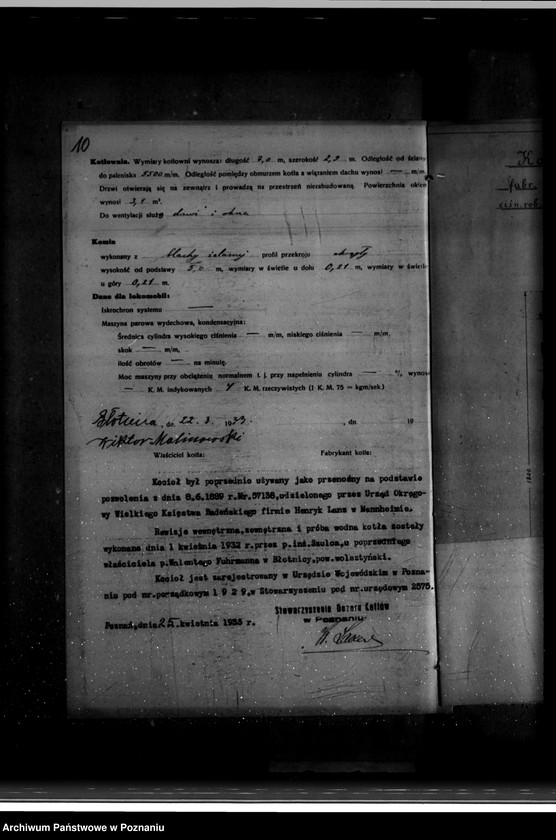 Obraz 14 z jednostki "Mleczarnia W. Malinowskiego w Błotnicy powiat wolsztyński nr woj. kotła 1929"