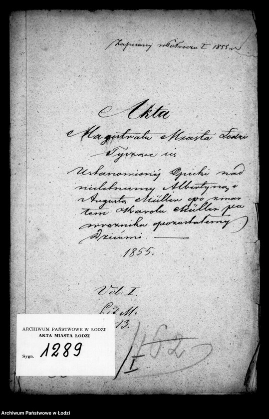Obraz 4 z jednostki "Akta tyczące się ustanowienia opieki nad nieletnimi Albertyną i Augustą Müller"