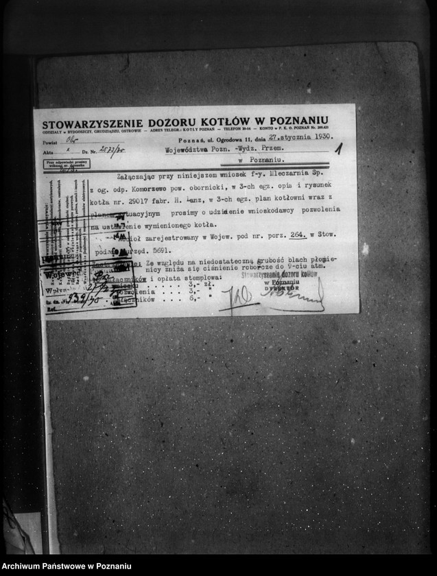 Obraz 5 z jednostki "Spółdzielnia Mleczarska w Komorzewie, pow. obornicki nr woj. 864"