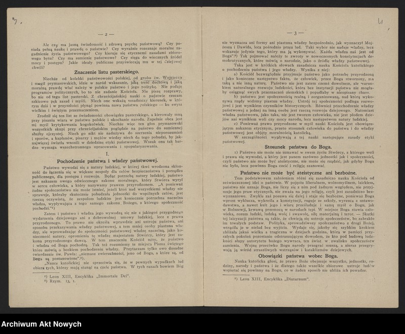 image.from.unit.number "O chrześcijańskie zasady życia państwowego (List pasterski kard. prymasa A. Hlonda - broszura)"