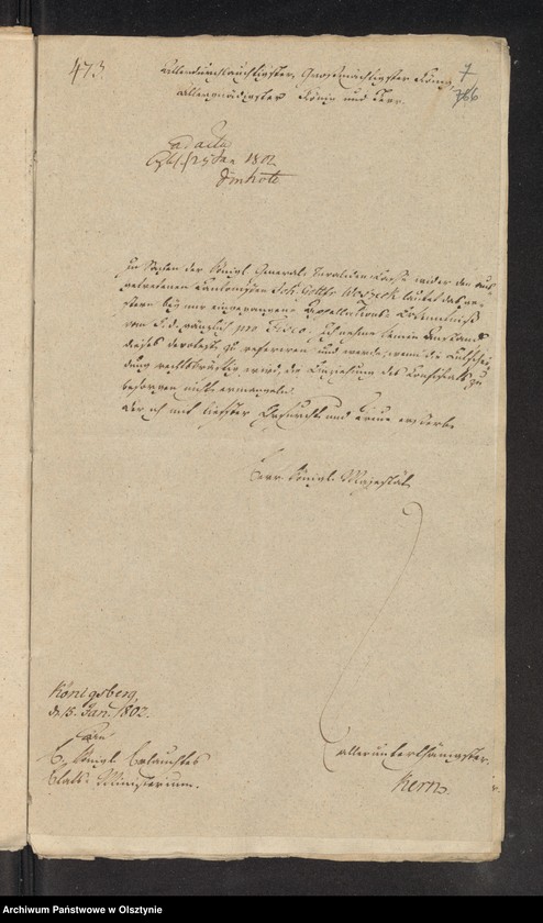 image.from.unit.number "In S. [Sachen] Johann Gottfried Wosseck [Woszeck] wegen seiner Abwesenheit"