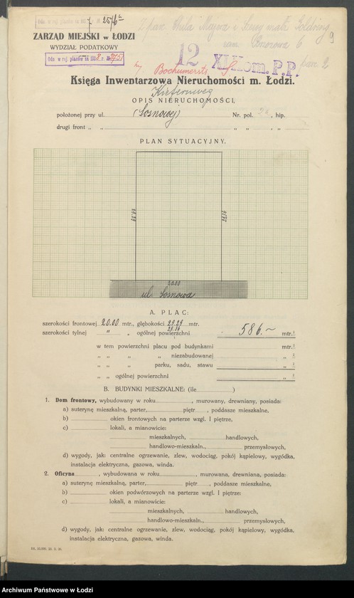 image.from.unit.number "Księga inwentarzowa nieruchomości m. Łodzi ul. Sosnowa"