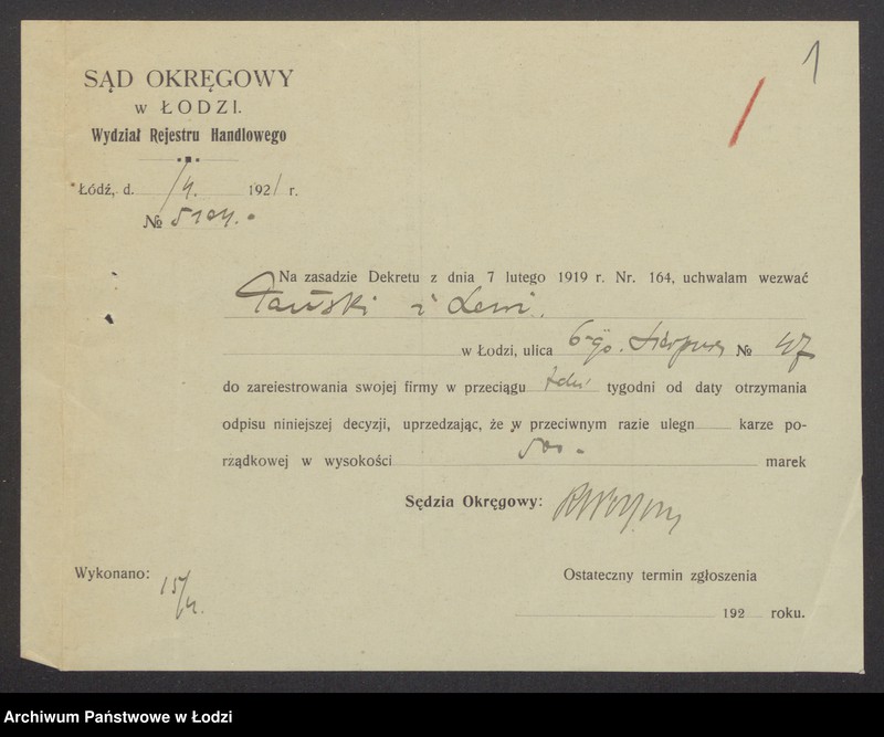 Obraz 3 z jednostki "Zygmunt Lewi, Izrael vel Jerzy Pański- prowadzenie skręcalni zarobkowej"