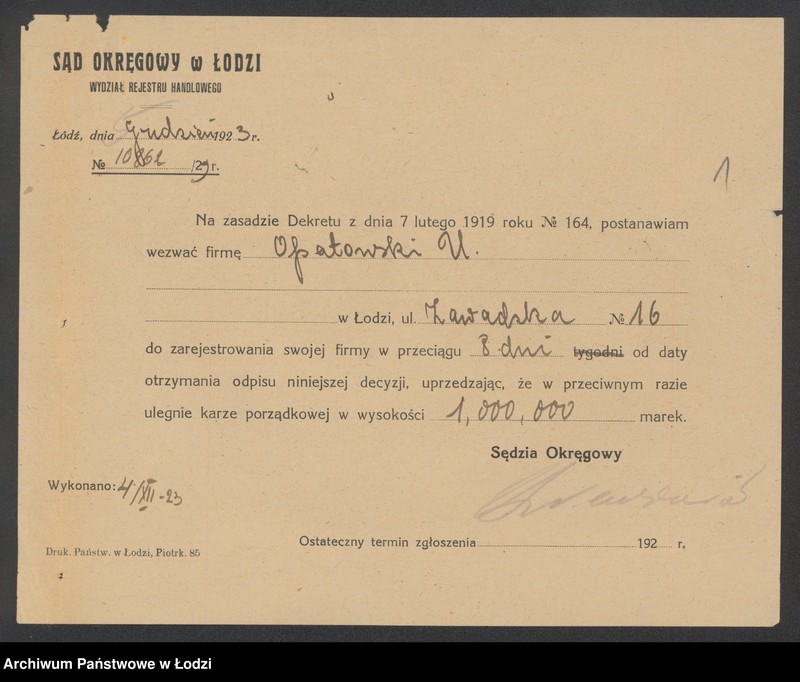 Obraz 3 z jednostki "Uszer- Józef Opatowski- drobna sprzedaż materiałów piśmiennych i galanterii"