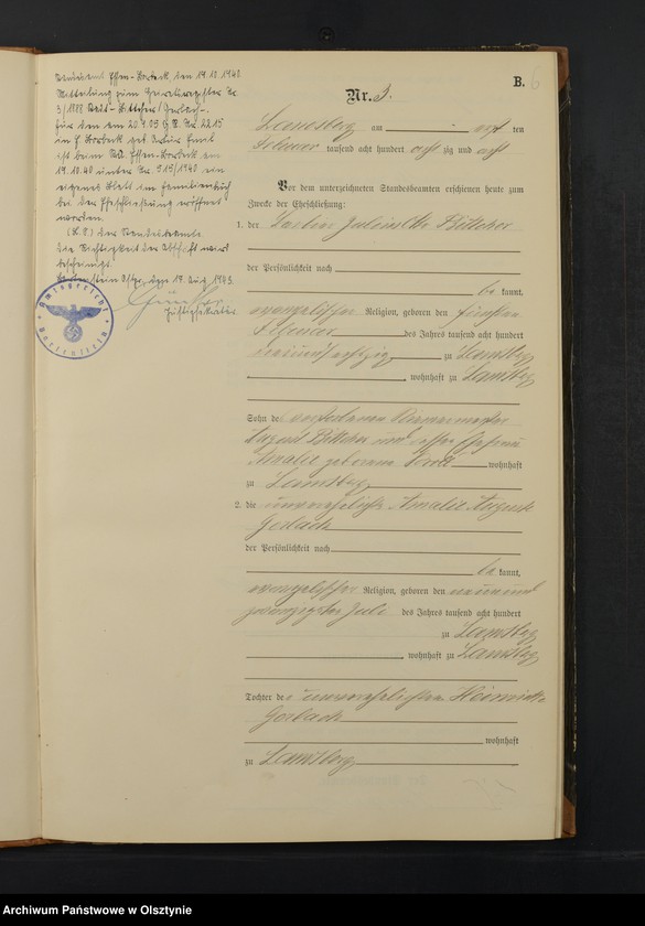 image.from.unit.number "Heiraths-Neben-Register Nr 1 - 20"
