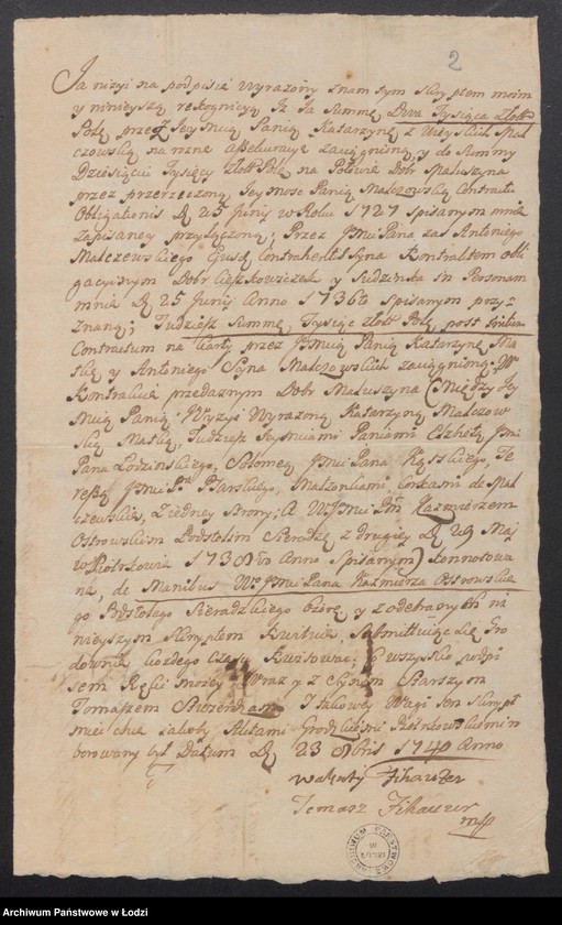 Obraz z jednostki "Akta Petroneli z Moszyńskich i Kazimierza Ostrowskich, dotyczące sporów i rozliczeń związanych z dobrami Maluszyn"