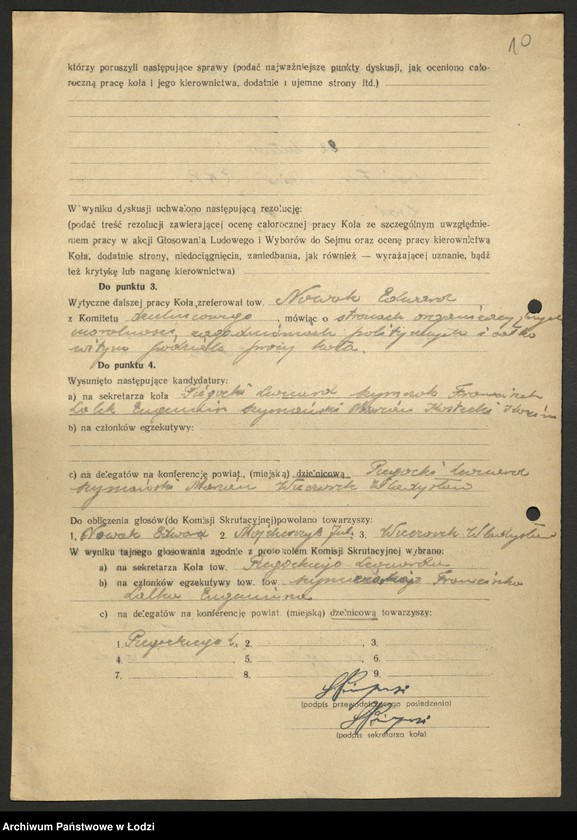 Obraz 11 z jednostki "Protokoły wyborcze kandydatów na konferencję dzielnicową"