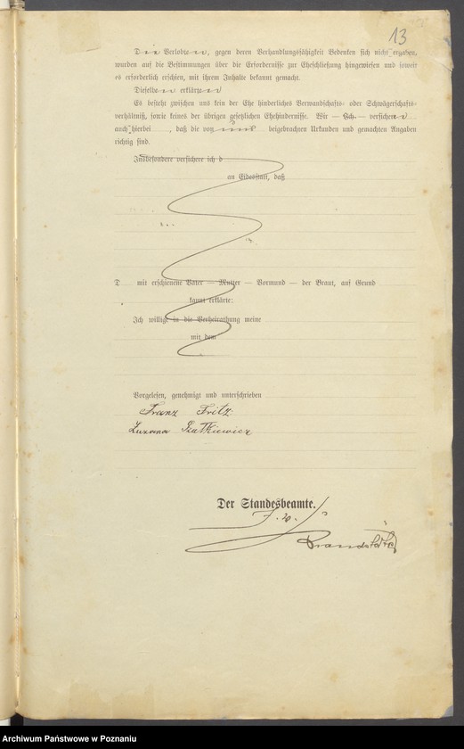 Obraz 15 z jednostki "Die von den Verlobten beigebrachten Urkunden zur Eheschliessung pro 1901. Vol XVI"