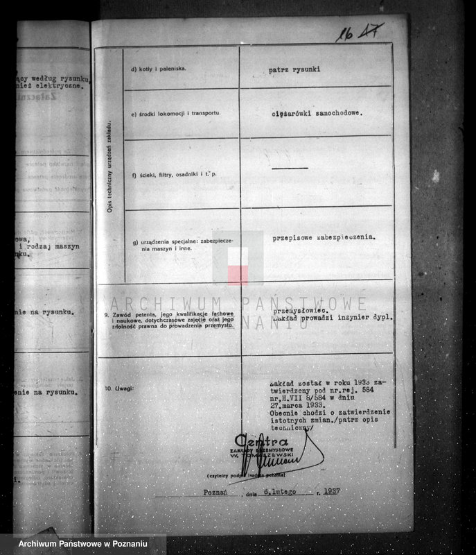 Obraz 20 z jednostki "Projekt urządzenia zmian zakładu przemysłowego fabryki "Centra" ulica Wenecjańska nr 16"