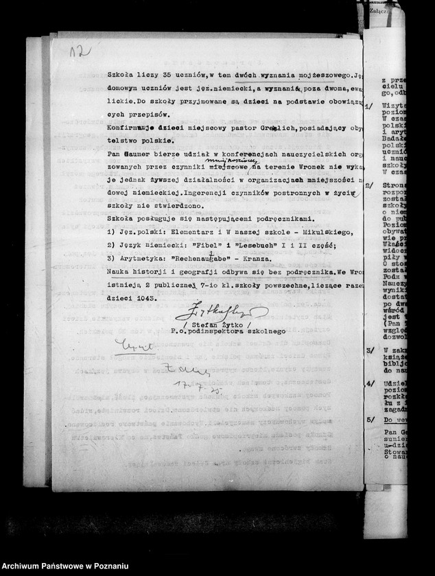 Obraz 16 z jednostki "Prywatna Szkoła Powszechna z niemieckim językiem nauczania Wronki powiat Szamotuły"