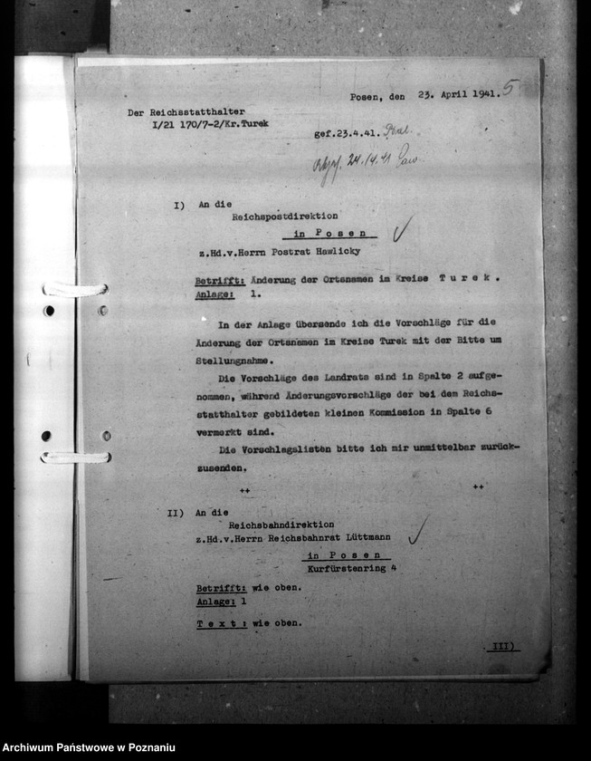 Obraz 9 z jednostki "Ortsnamenänderung Kreis Turek"