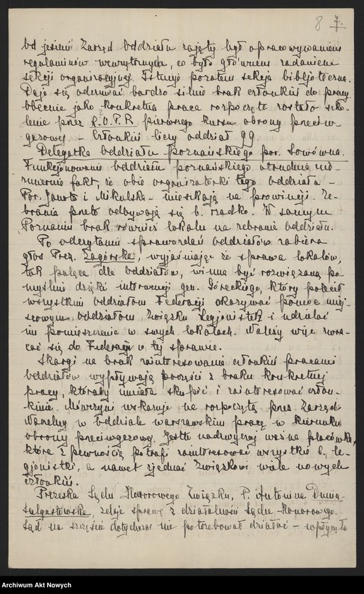 image.from.unit.number "I Zjazd Delegatek. Protokół z obrad, program, regulamin dla kół, listy delegatek, legitymacje."