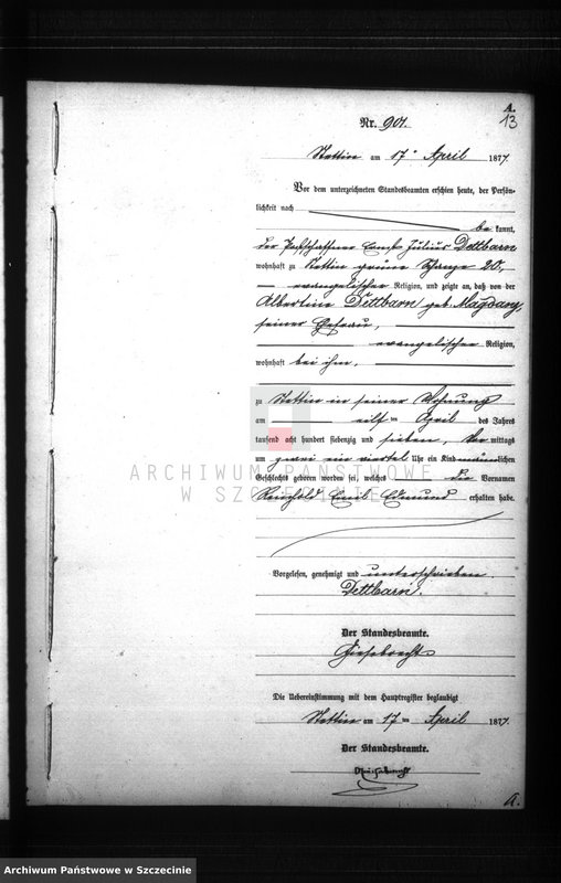 Obraz 16 z jednostki "Geburts-Register (Neben-Register) Band III"