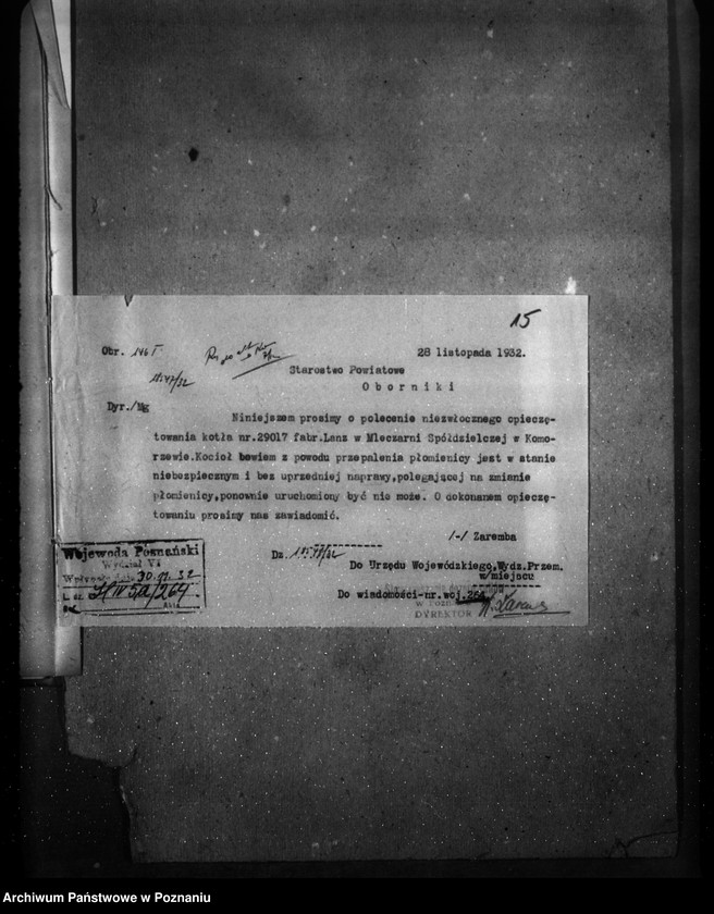 Obraz 19 z jednostki "Spółdzielnia Mleczarska w Komorzewie, pow. obornicki nr woj. 864"