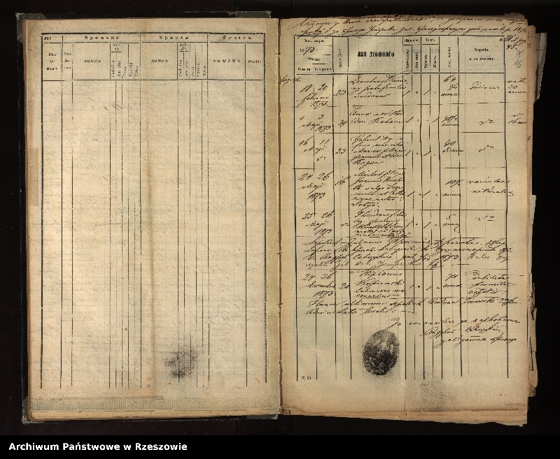 image.from.unit.number "Księga urodzeń, małżeństw i zgonów dla miejscowości Jasień, Ustrzyki Dolne, Strwiążyk"