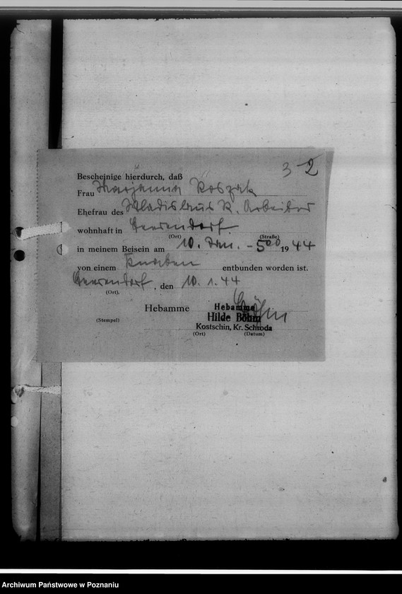 Obraz 7 z jednostki "Sammelakten zum Geburtenbuch [zgłoszenia urządzeń]"