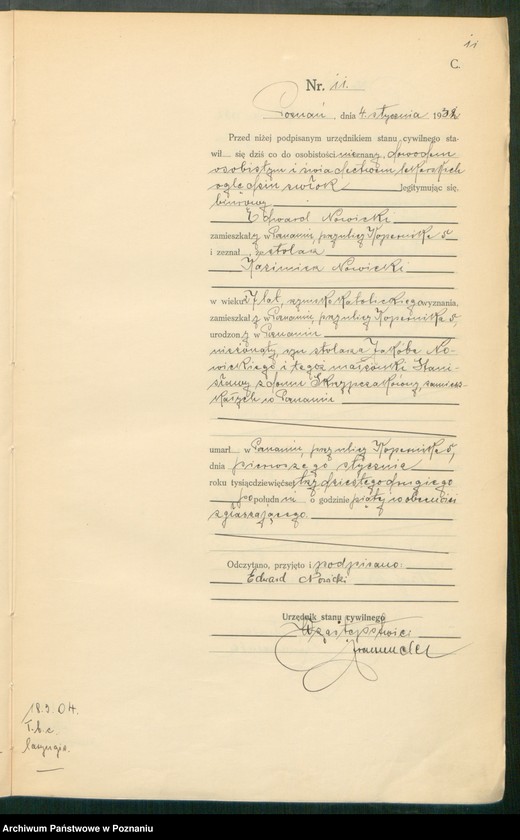 Obraz 13 z jednostki "Księga miejscowa zgonów tom I [Rejestr główny zgonów]"