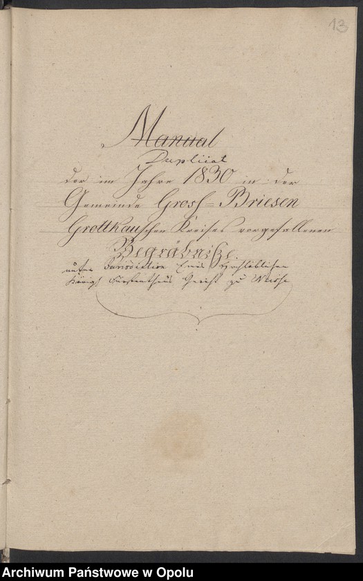 image.from.unit.number "Duplikate der Kirchen-Matrikel von Grosz-Briesen [Gross Briesen]1830-1858 [kościół filialny w Brzezinach parafii rzymskokatolickiej w Skoroszycach (Friedewalde)]"