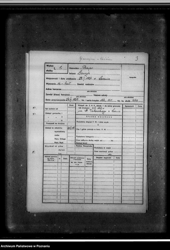 Obraz 7 z jednostki "Karty ewidencyjne harcerzy 5- tej Drużyny Harcerskiej im. Stasia Tarkowskiego"