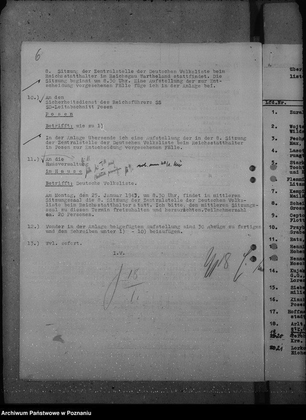 Obraz 10 z jednostki "Achte Sitzung der Zentralstelle der Deutschen Volksliste beim Reichsstatthalter"