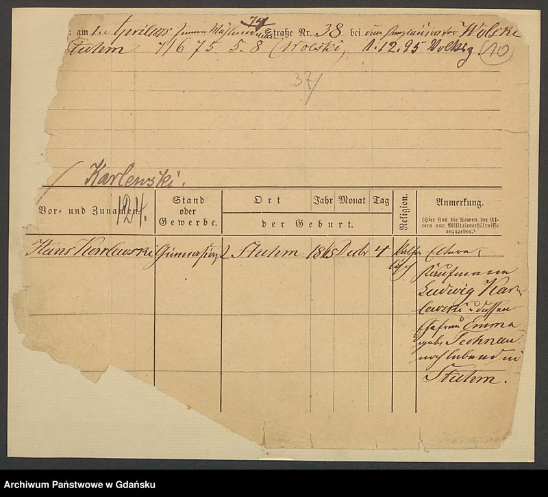 image.from.unit.number "Karty meldunkowe: Karl - Karsten"