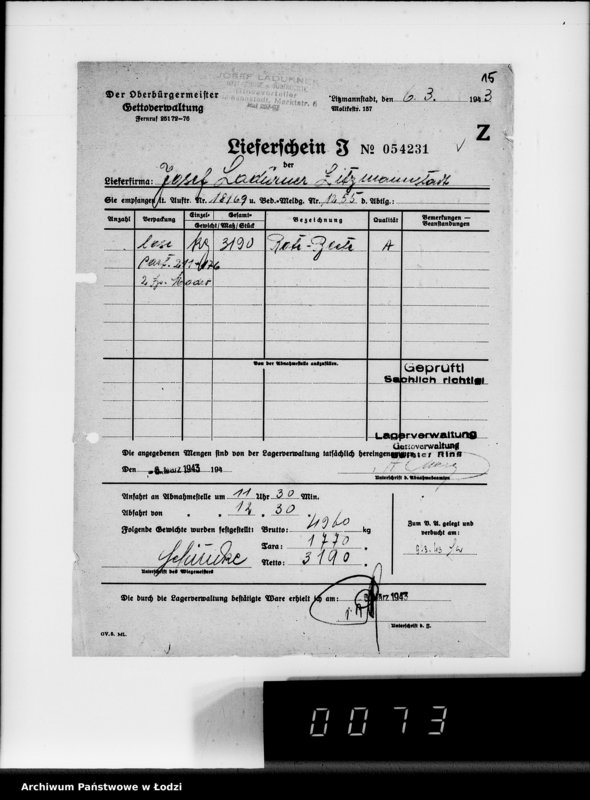 Obraz 19 z jednostki "Lebensmitteleinkauf. Aufträge, [Lieferscheinen und Rechnungen] 18111-18170"